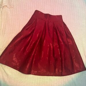 Elegant Red A-Line Skirt